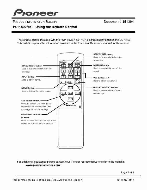 Pioneer Flat Panel Television PDP 502MX-page_pdf